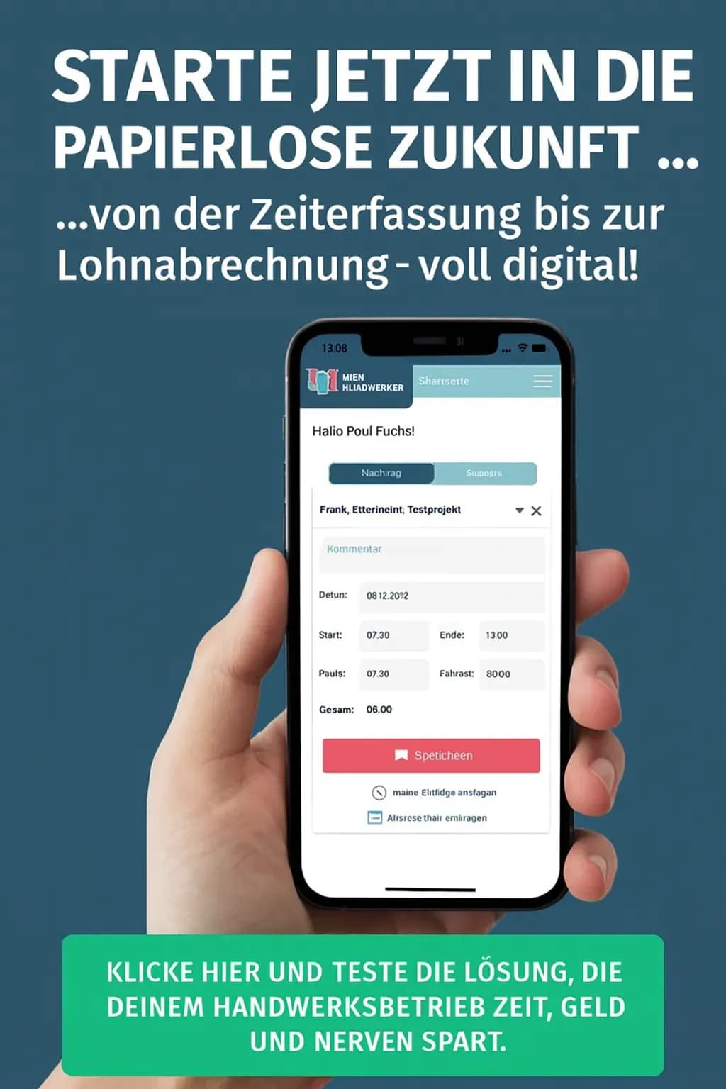 Digitale Zeiterfassung fürs Handwerk – Einfach, mobil und effizient