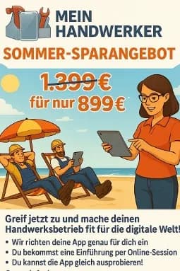 Sommer-Special: Starte jetzt mit der Mein-Handwerker-App durch!